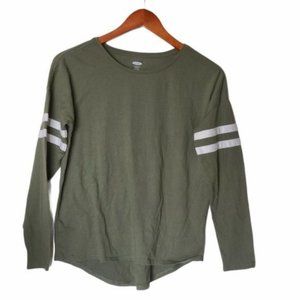 Old Navy Softest‎ Tee Green Olive XL 14 Stripe